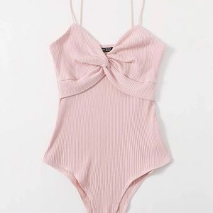 Twist Front Knit Slip Bodysuit